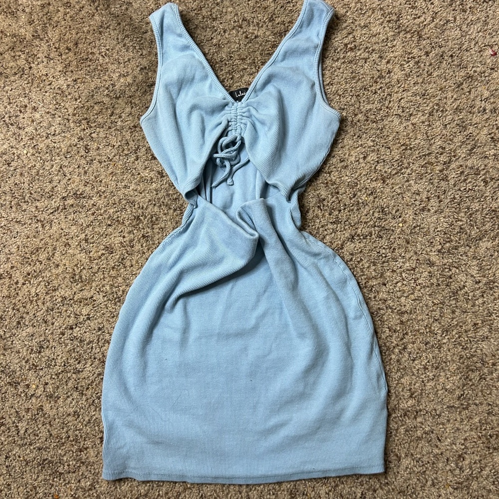 Lulu's Light Blue Backless Dress